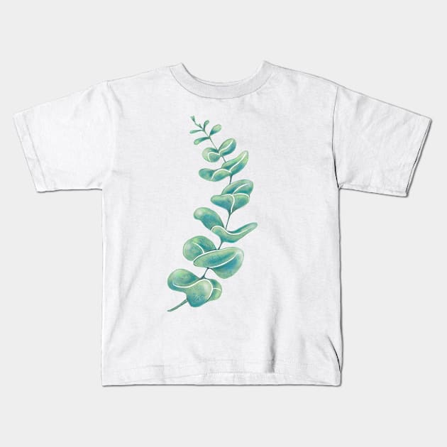 Eucalyptus art Kids T-Shirt by Papergrape